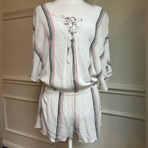 Tavik Multicolor Striped Coverup Romper, Size S